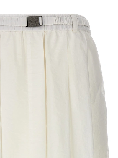 Shop Brunello Cucinelli Cotton Blend Midi Skirt Skirts White