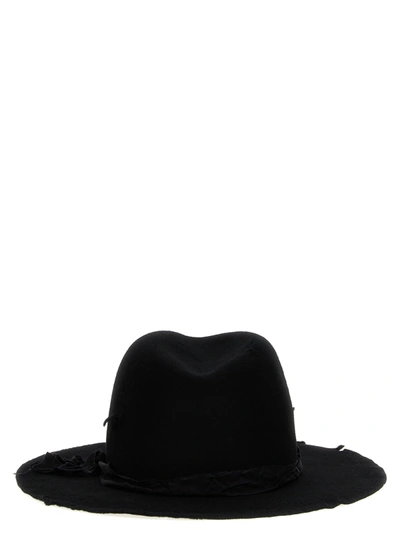 Shop Yohji Yamamoto Damage Soft Hats Black