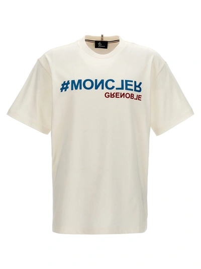 Shop Moncler Embossed Logo T-shirt White