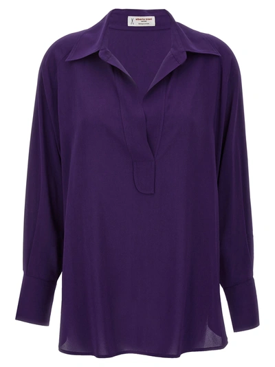 Shop Alberto Biani Georgettte Crepe Blouse Shirt, Blouse Purple