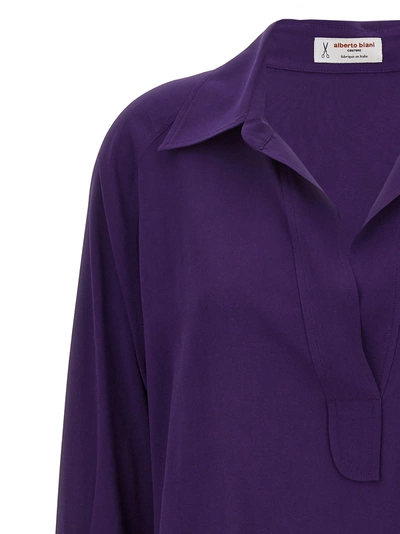 Shop Alberto Biani Georgettte Crepe Blouse Shirt, Blouse Purple