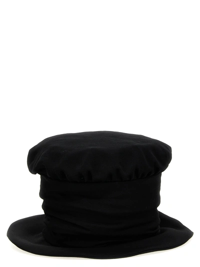 Shop Yohji Yamamoto High Crown Hats Black