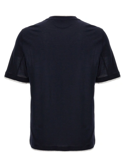 Shop Brunello Cucinelli Layered T-shirt Blue