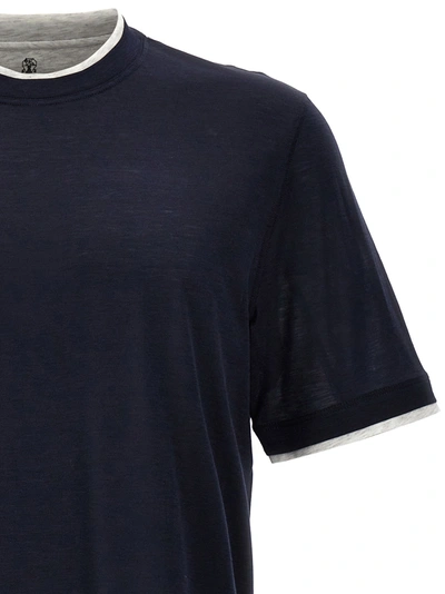 Shop Brunello Cucinelli Layered T-shirt Blue