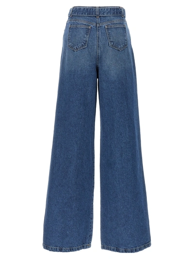 Shop Twinset Logo Buckle Jeans Pants Blue
