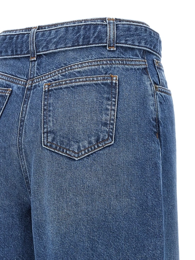Shop Twinset Logo Buckle Jeans Pants Blue