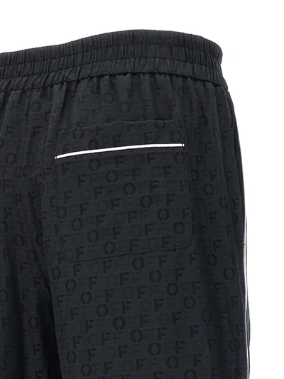 Shop Off-white Off Jacquard Pajama Pants Black