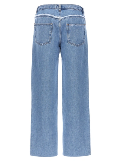 Shop Apc Relaxed Raw Edge Jeans Light Blue