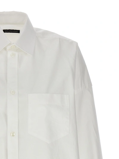 Shop Balenciaga Rhinestone Logo Shirt Shirt, Blouse White