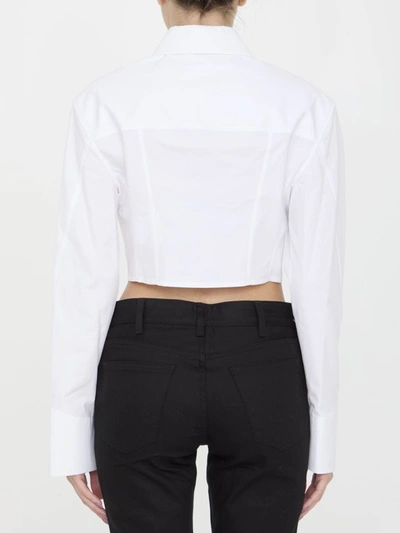 Shop Alexander Wang Cropped Structured Shirt In White