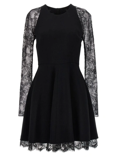 Shop Giambattista Valli Lace Insert Dress In Black