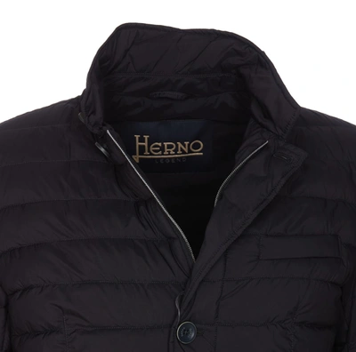 Herno Quilted Down Jacket Casual Jackets And Parka Blue In Blue