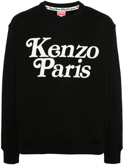 Shop Kenzo Verdy Sweatshirt With Flocked Logo In Black