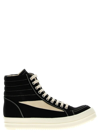 Shop Rick Owens Drkshdw 'vintage High Sneaks' Sneakers In White/black