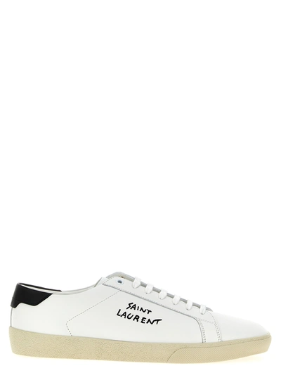 Shop Saint Laurent Court Sl/06 Sneakers In White/black