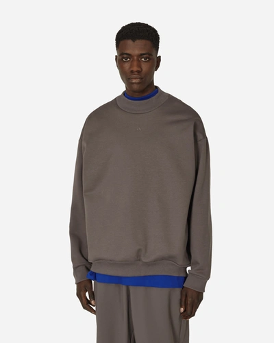 Shop Adidas Originals Basketball Crewneck Sweatshirt Charcoal In Black