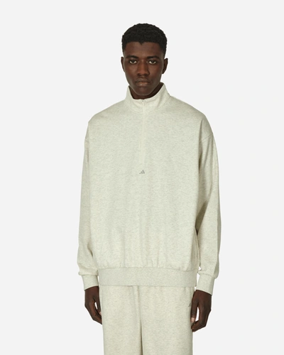 Shop Adidas Originals Basketball Half-zip Crewneck Sweatshirts Cream In White