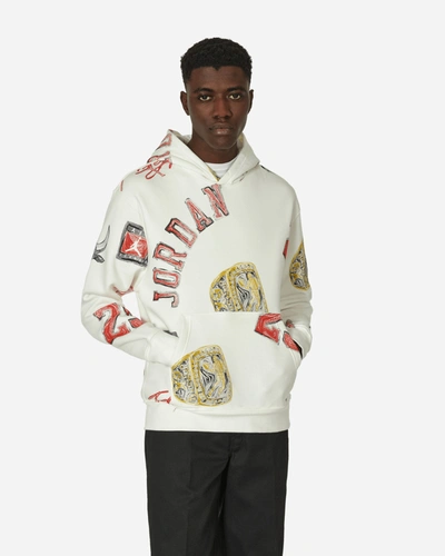 Shop Nike Brooklyn Fleece Hooded Sweatshirt White In Multicolor