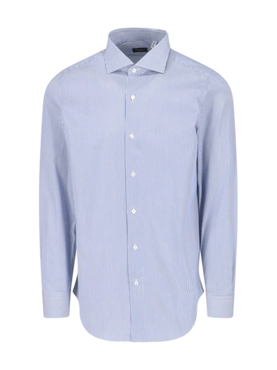 Shop Finamore Shirts In Blue