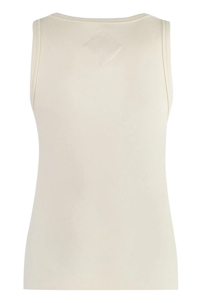 Shop Mcm Knitted Tank Top In Ivory