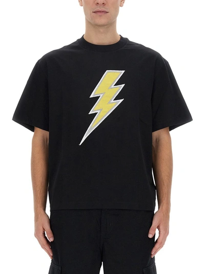 Shop Neil Barrett T-shirt With Patch In Black