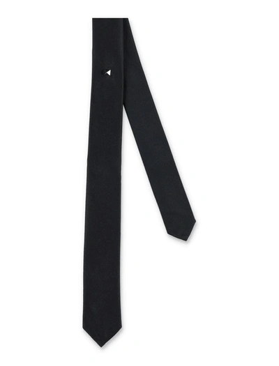 Shop Valentino Garavani Metal Stud Tie In Black