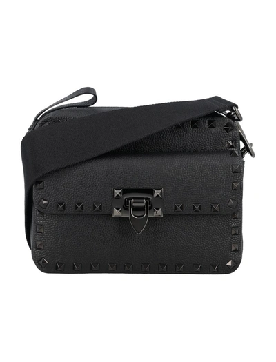 Shop Valentino Garavani Rockstud Crossbody Bag In Black