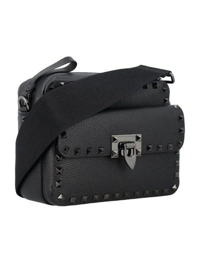 Shop Valentino Garavani Rockstud Crossbody Bag In Black