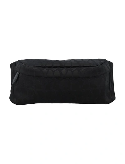Shop Valentino Garavani Toile Iconographe Belt Bag In Black