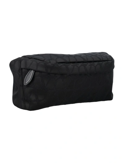Shop Valentino Garavani Toile Iconographe Belt Bag In Black