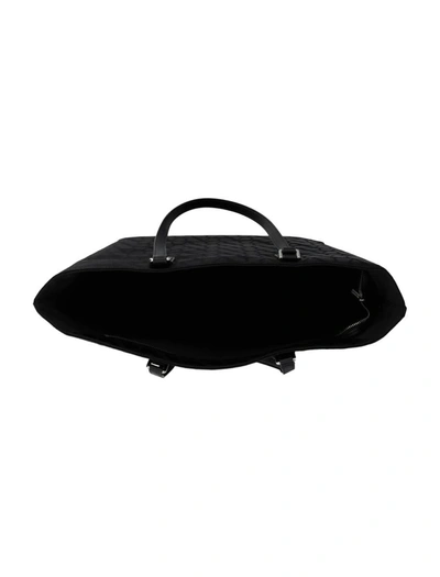 Shop Valentino Garavani Toile Iconographe Shopping Bag In Black