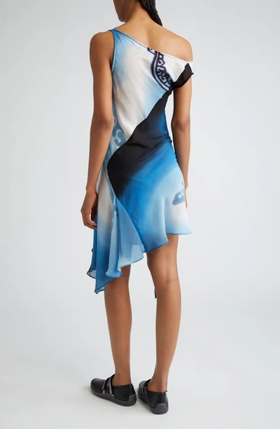 Shop Paolina Russo Sleeveless Bias Cut Minidress In Blue