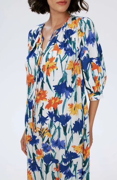 Shop Diane Von Furstenberg Drogo Floral Print Maxi Dress In Dianthus Med Ivory