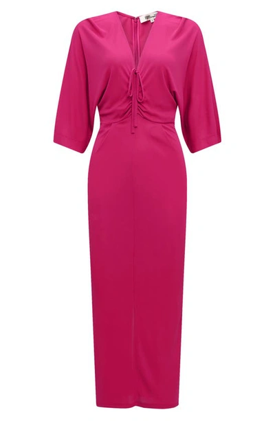 Shop Diane Von Furstenberg Valerie Center Ruched Bodice Dress In Bright Berry