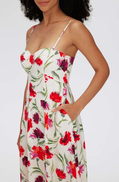 Shop Diane Von Furstenberg Etta Floral Maxi Dress In Dianthus Large Med Red