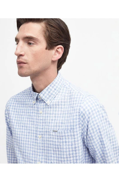 Shop Barbour Kanehill Tailored Fit Button-down Shirt In Sky