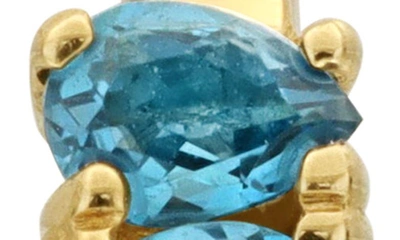 Bony Levy 14k Gold Hoop Earrings In London Blue Topaz