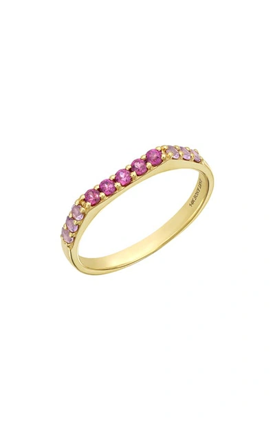 Shop Bony Levy 14k Gold Stacking Ring In Pink Rhodolite Amethyst