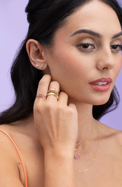 Bony Levy 14k Gold Stacking Ring In Pink Rhodolite Amethyst