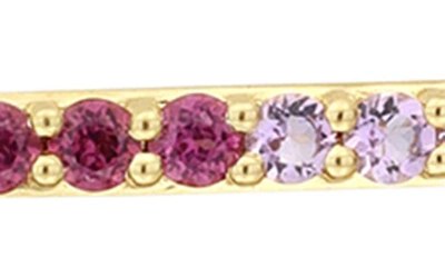 Bony Levy 14k Gold Bar Pendant Bracelet In Pink Rhodolite Amethyst