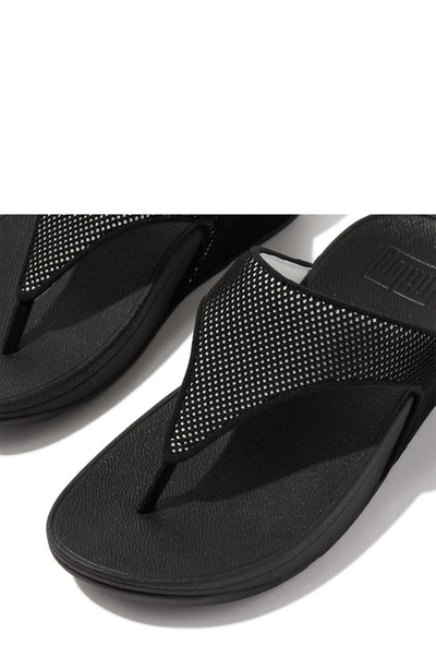 Shop Fitflop Water Resistant Two Tone Flip Flop In Black