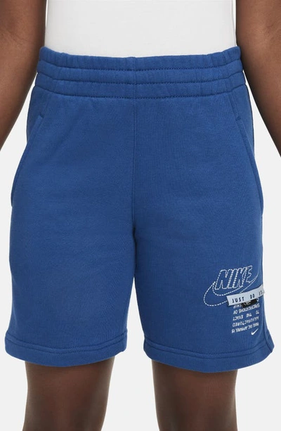 Shop Nike Kids' Sportswear Club Fleece Shorts In Court Blue/ Light Armory Blue