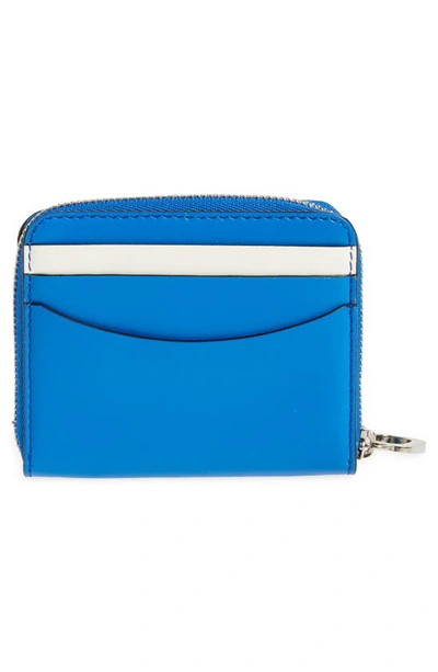 Shop Jw Anderson Puller Colorblock Leather Coin Purse In Blue/ White