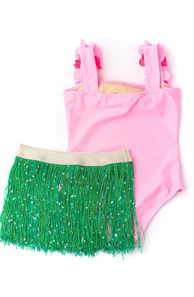 Shop Shade Critters Kids' One-piece Swimsuit & Cover-up Skirt Set In Pink