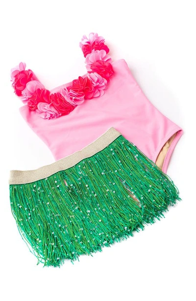 Shop Shade Critters Kids' One-piece Swimsuit & Cover-up Skirt Set In Pink
