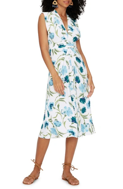 Shop Diane Von Furstenberg Livia Floral Sleeveless Dress In Dianthus Large Med Blue