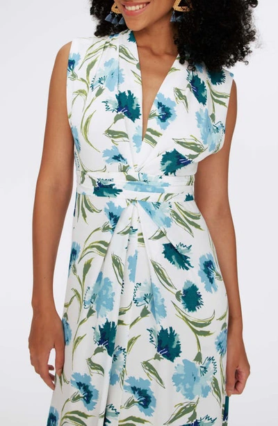 Shop Diane Von Furstenberg Livia Floral Sleeveless Dress In Dianthus Large Med Blue