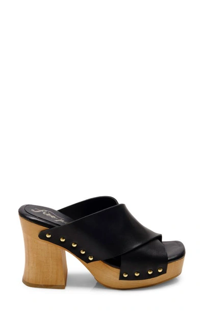 Free People Mallory Platform Slide Sandal In Black