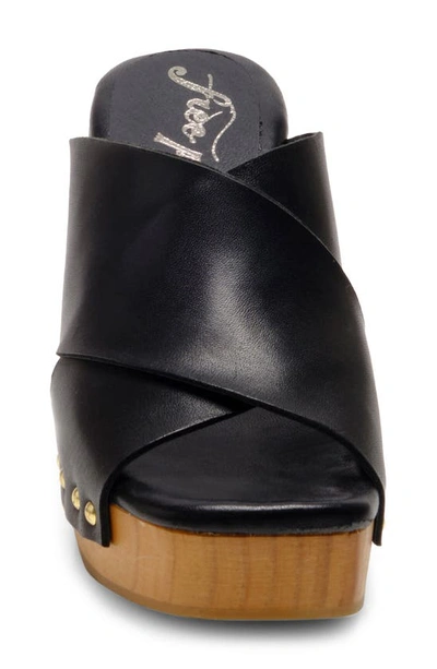 Free People Mallory Platform Slide Sandal In Black