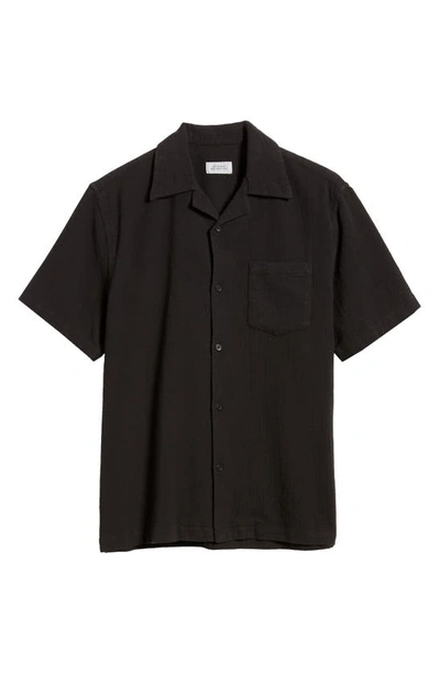 Shop Saturdays Surf Nyc Canty Stretch Cotton Camp Shirt In Black